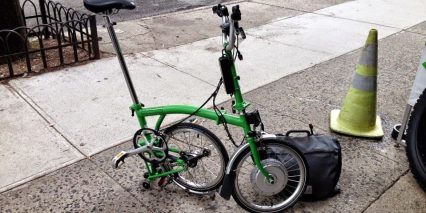 Electric Brompton Partially Folded