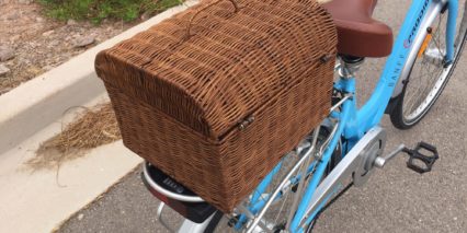 Eprodigy Banff Wicker Bicycle Basket Rack Battery Below