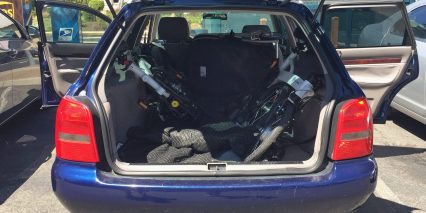 Velomini Plus Folded Fits Two In Trunk Of Car