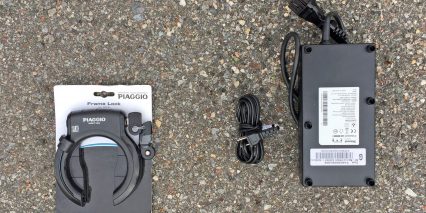 Piaggio Wi Bike Comfort Plus 4 Amp Ebike Battery Charger And Optional Axa Art Frame Lock