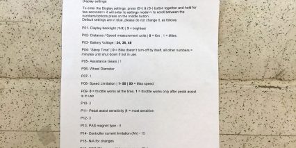 Ecomotion Tour E Road Display Settings Manual