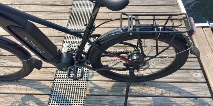 Evelo Delta X Custom Alloy Rack With Pannier Guards Rear Kickstand