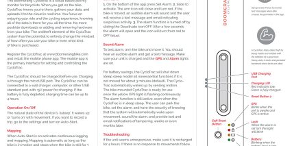 Boomerang Cyclotrac Gps Bike Security Manual Diagram