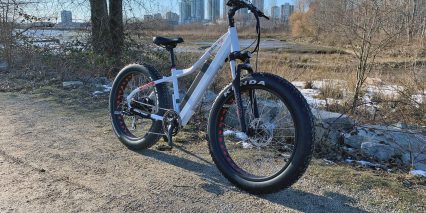 2019 Voltbike Yukon 750 White Angle View With Front Fork