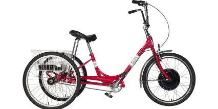 Electric Bike Technologies Electric Sun Traditional Tricycle Stock Step Through Red