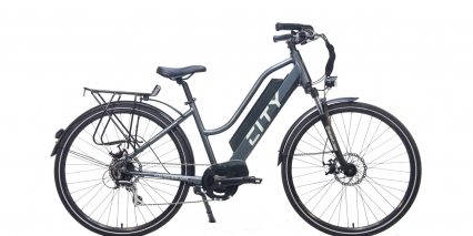 Electric Bike Technologies Electric City Bike Stock High Step Gray