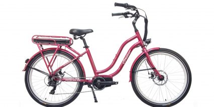 Electric Bike Technologies Electric Cruiser Bike Stock Step Through Red