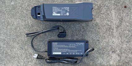 Montague M E1 Battery And Charger Details Labels